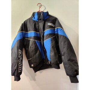 Ski-doo Bombardier Snogear Ladies Winter Coat Medium Black And Blue Pre-Owned